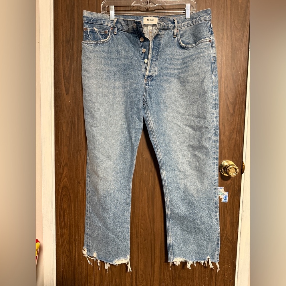 Agolde Riley Crop Light Blue Jeans size 33